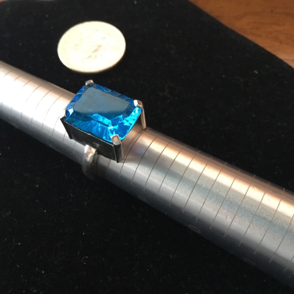 Gemstone and Mineral Show Jewelry - 💙🌷🌷NWOT Blue Topaz .925 Ring Size 8 Cut,Clarity